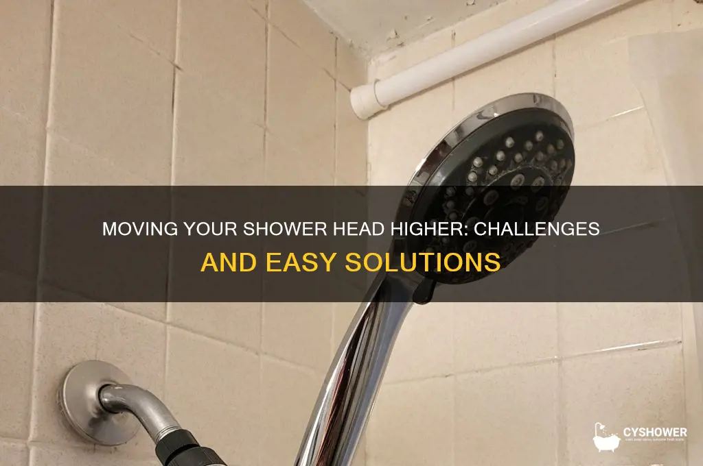 how hard to move shower head further up wall