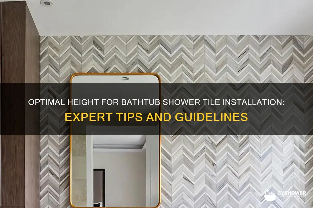 how high does bathtub shower tile go