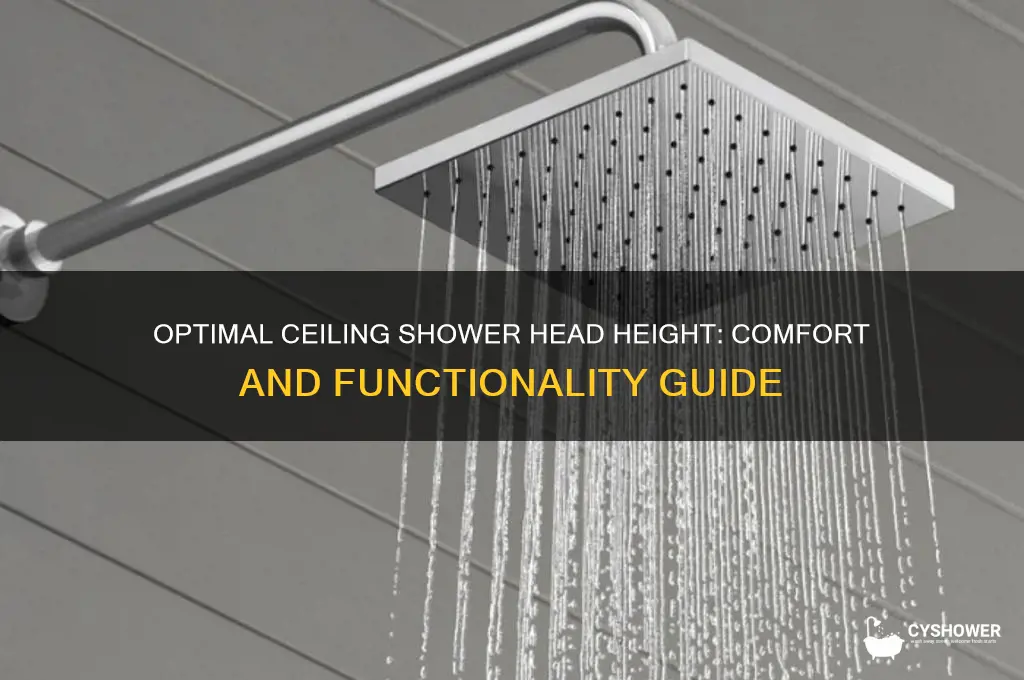 how high need to be ceiling shower head