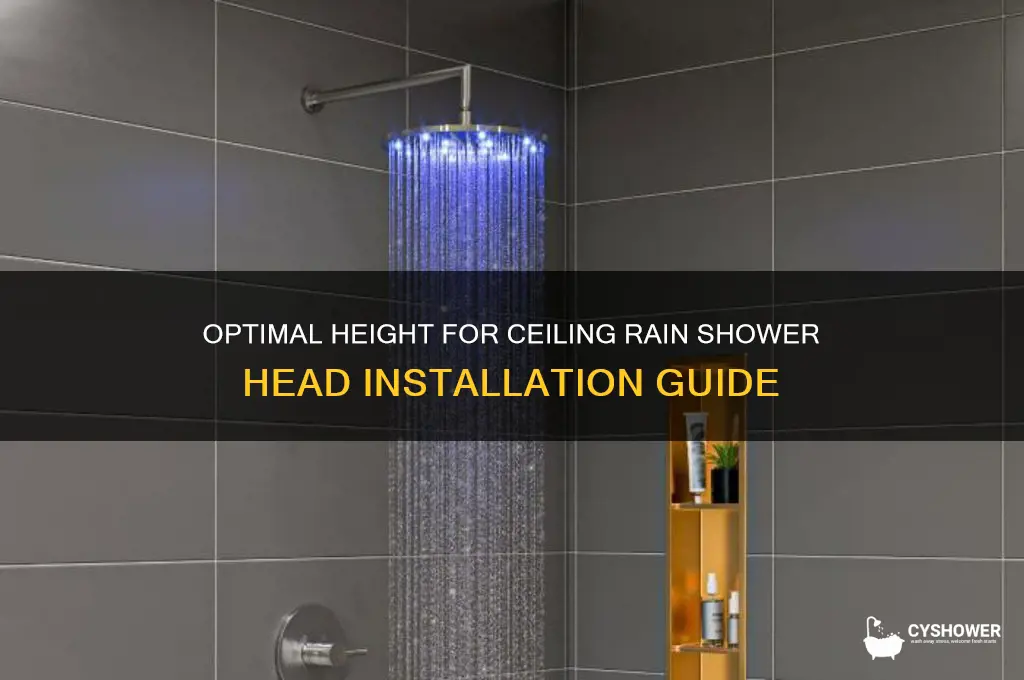 how high should a ceiling rain shower head be installed