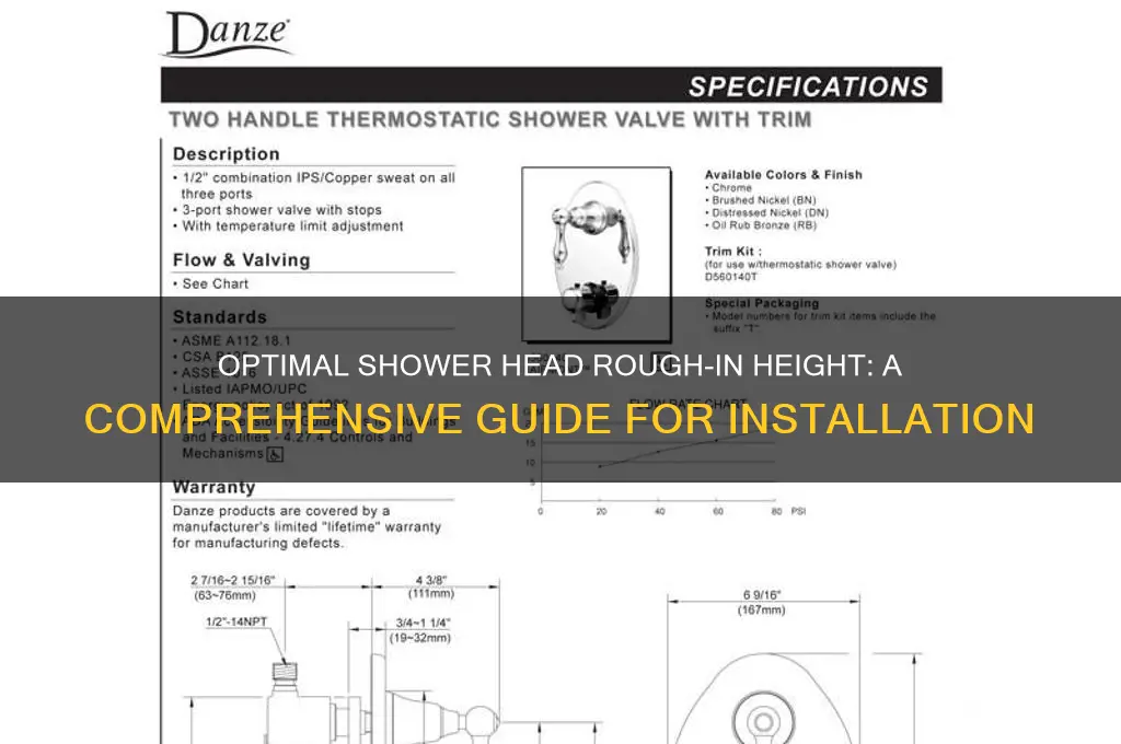 how high should a shower head rough in be