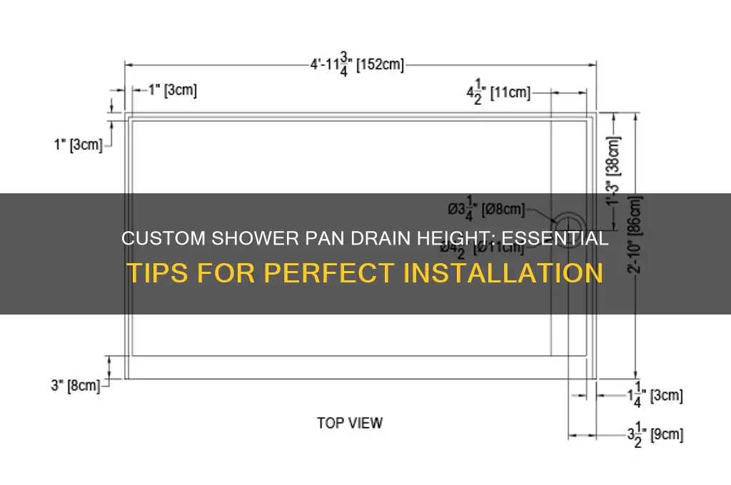 how high should my drain be for custom shower pan