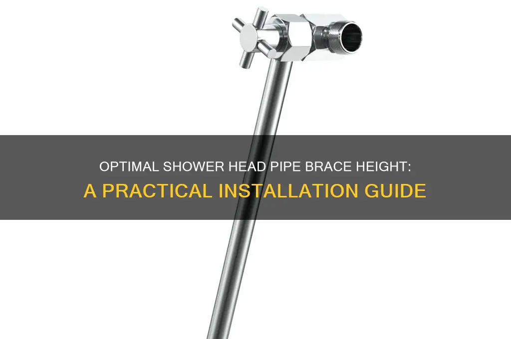 how high should shower head pipe brace be