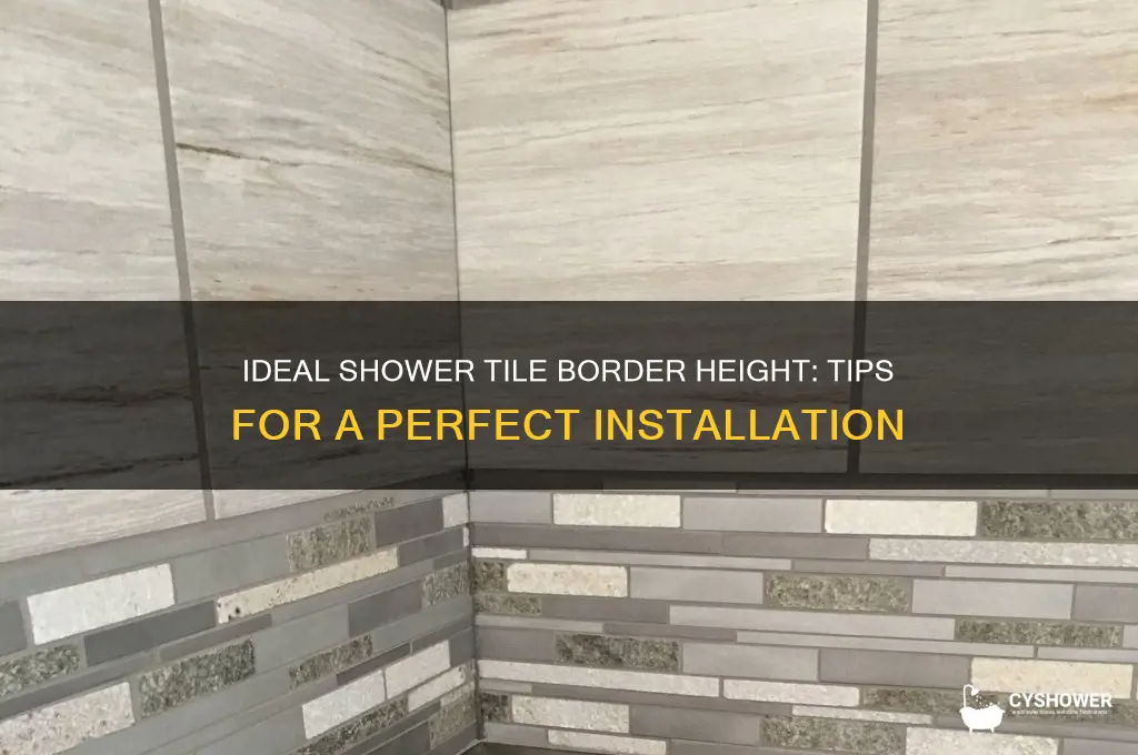 how high should tile border be in shower