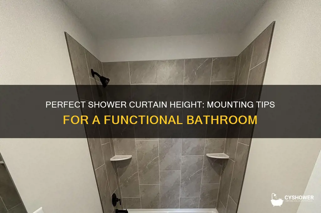 how high to mount shower curtain bar holder