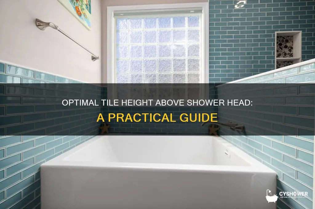 how high to tile above shower head