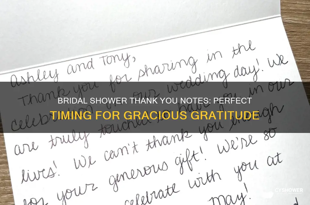 how long after bridal shower to send thank you