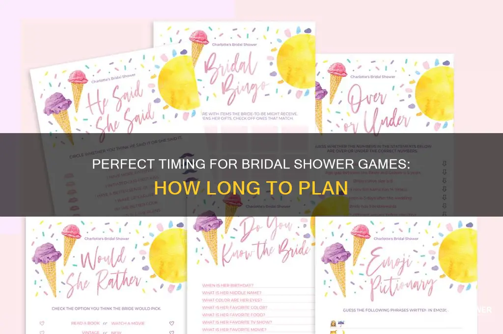 how long do you give for games at bridal shower