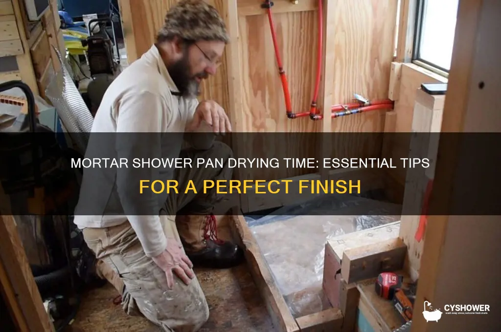 how long does mortar shower pan take to dry