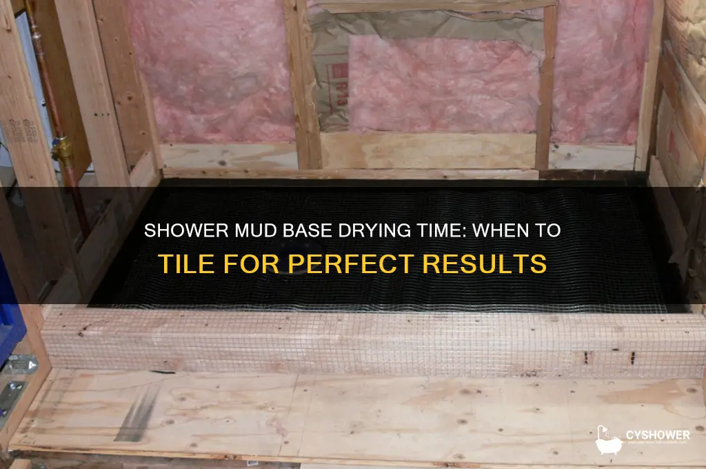 how long for shower mud base to dry before tile