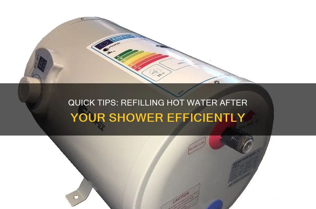 how long refill hot water after shower