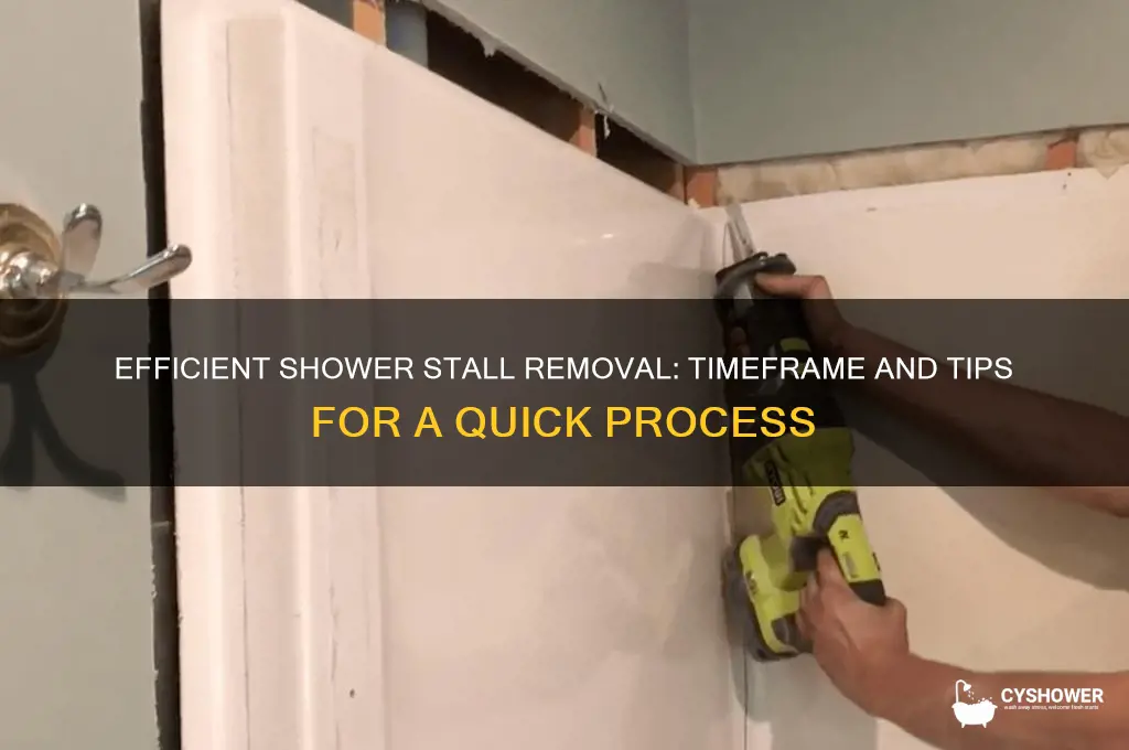 how long should it take to remove a shower stall