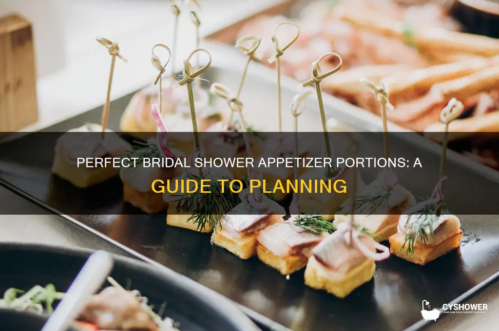 how many appetizers for a bridal shower