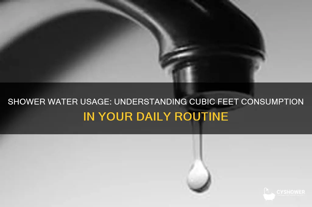 how many cubic feet in water when you shower