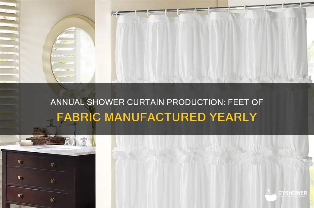 how many feet of shower curtains are made each year