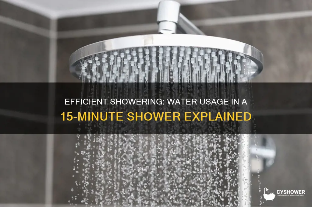 how many gallons of water for a 15 minute shower