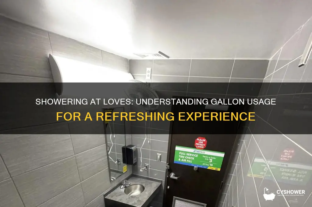 how many gallons to get a shower at loves