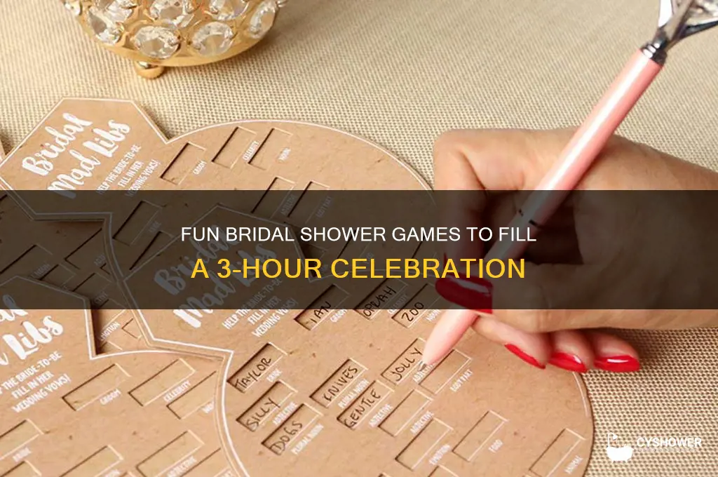 how many games 3 hour bridal shower