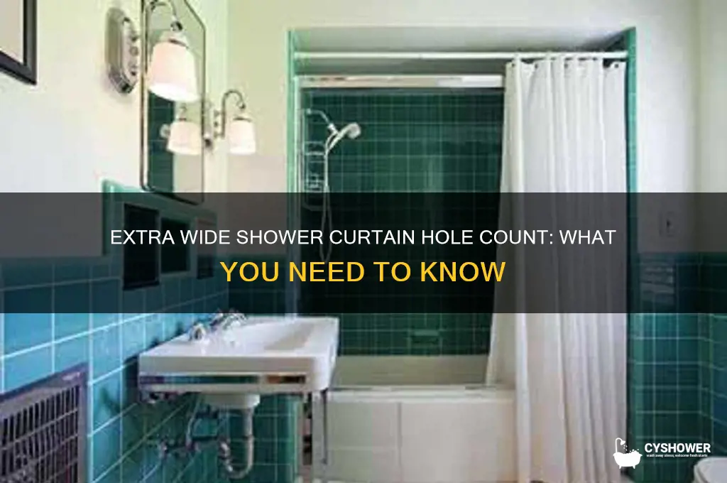 how many holes does an extra wide shower curtain have