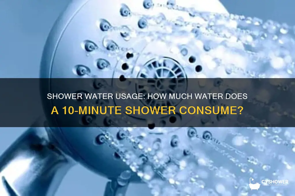 how many litres of water in a 10 minute shower