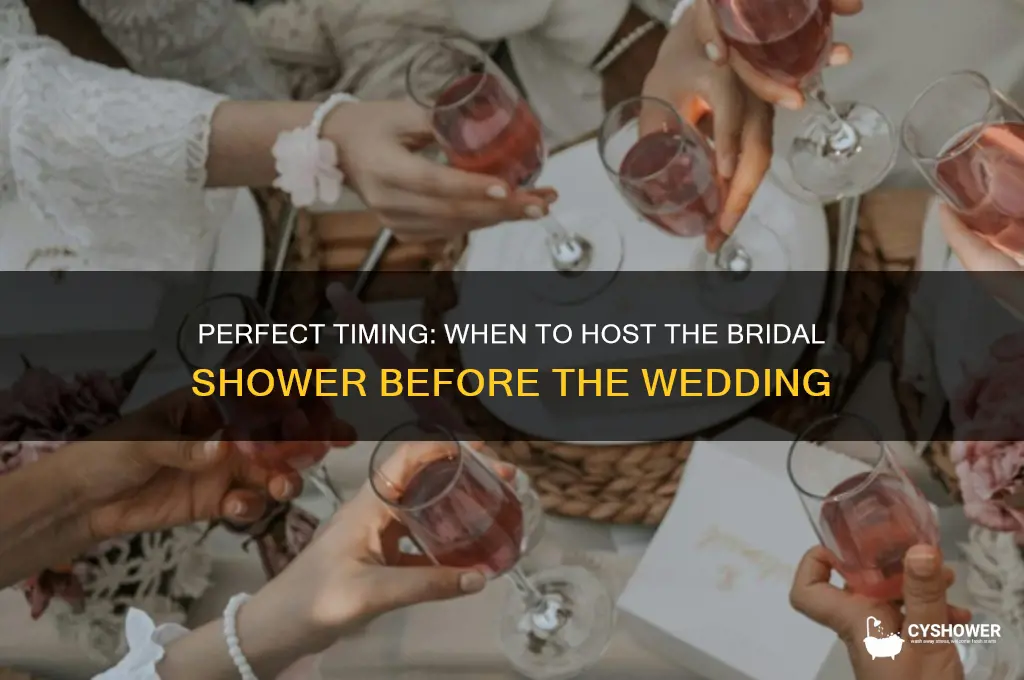 how many months before a wedding is the bridal shower