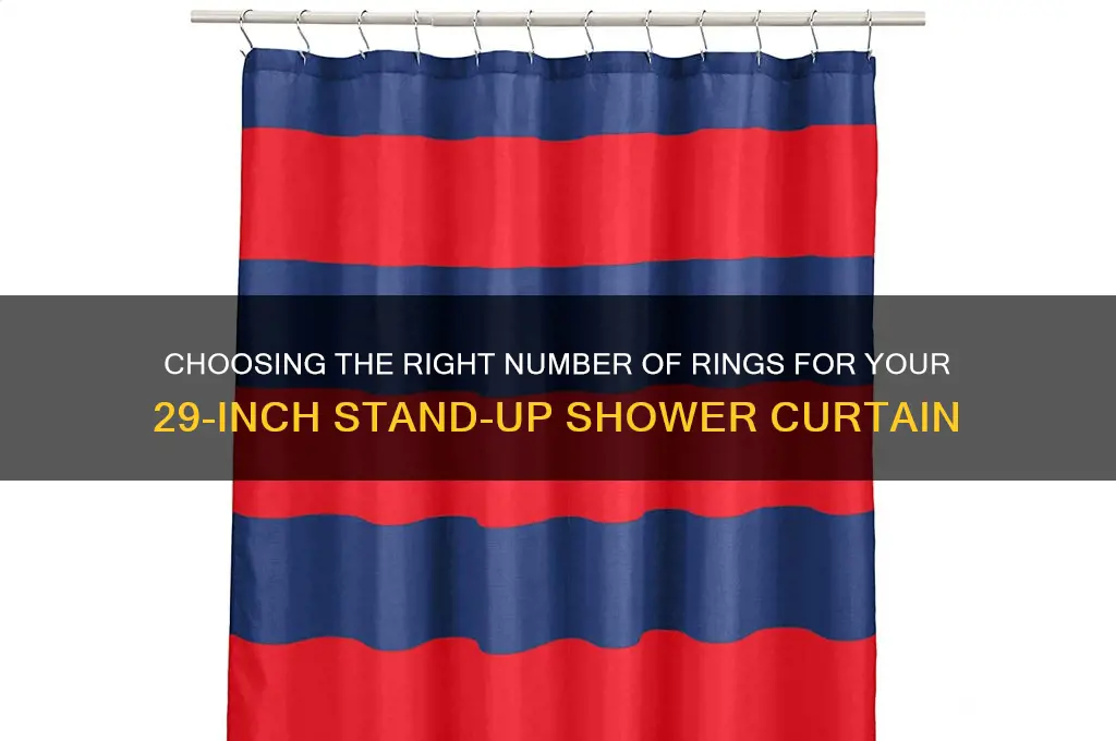 how many rings for 29 inch stand up shower curtain