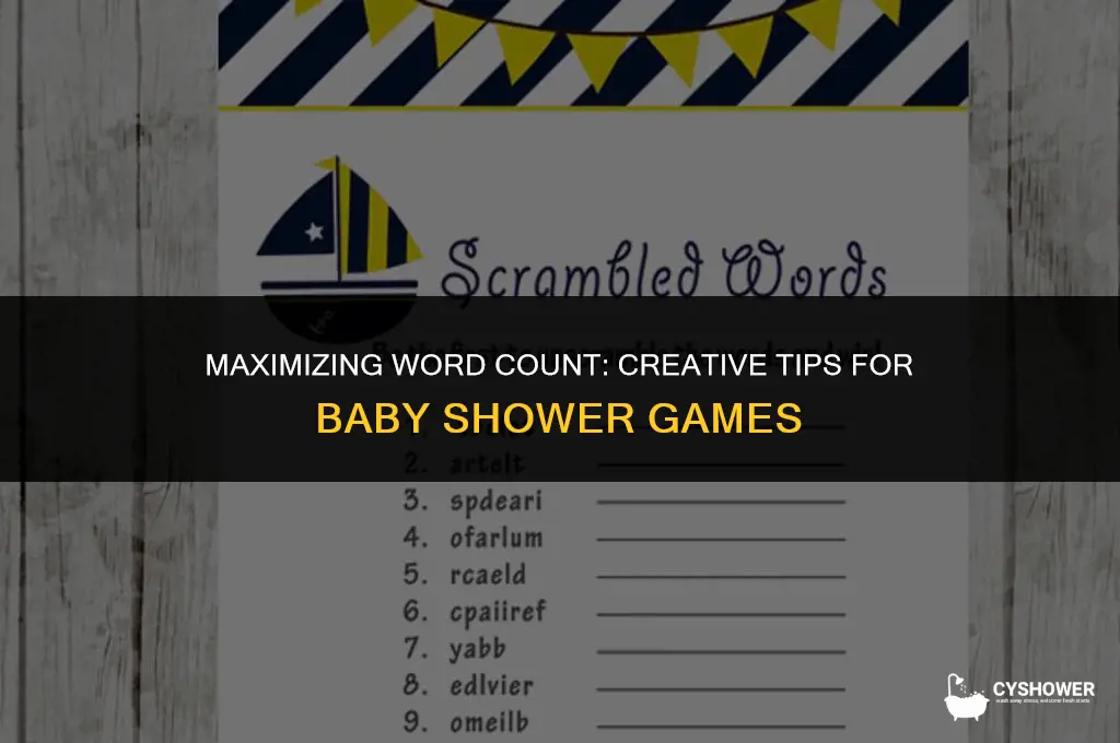 how many words can you get out of baby shower
