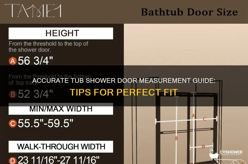 how measure tub shower doors