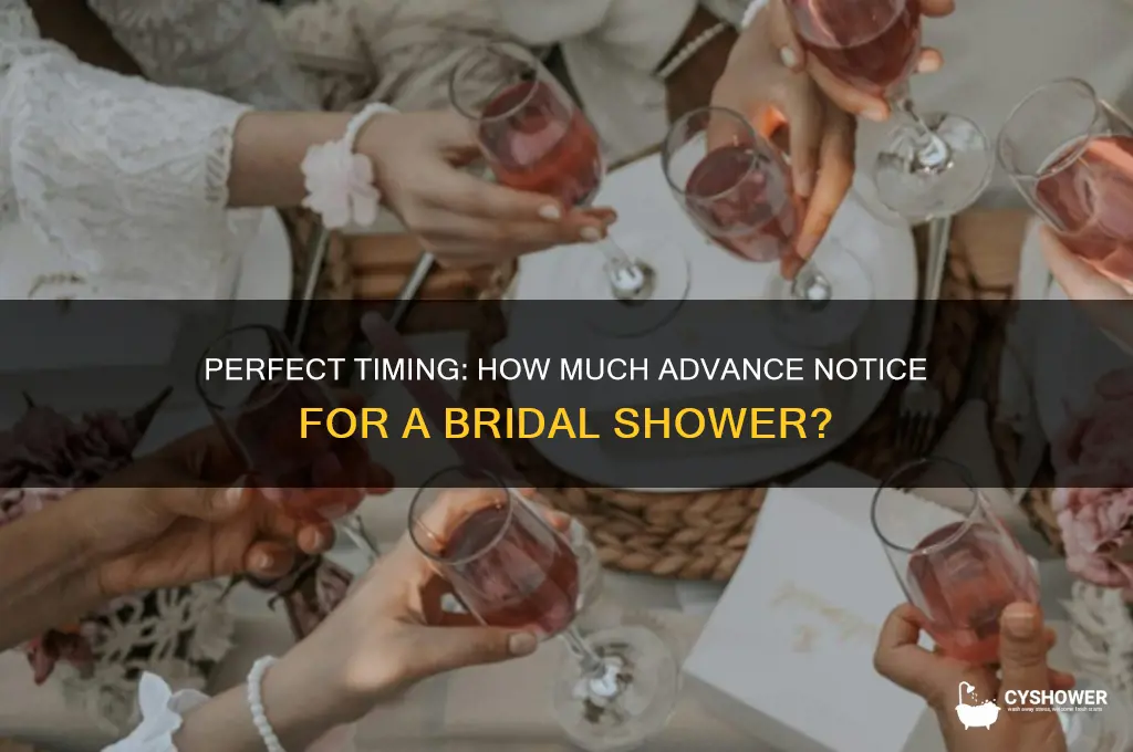how much advance notice for bridal shower