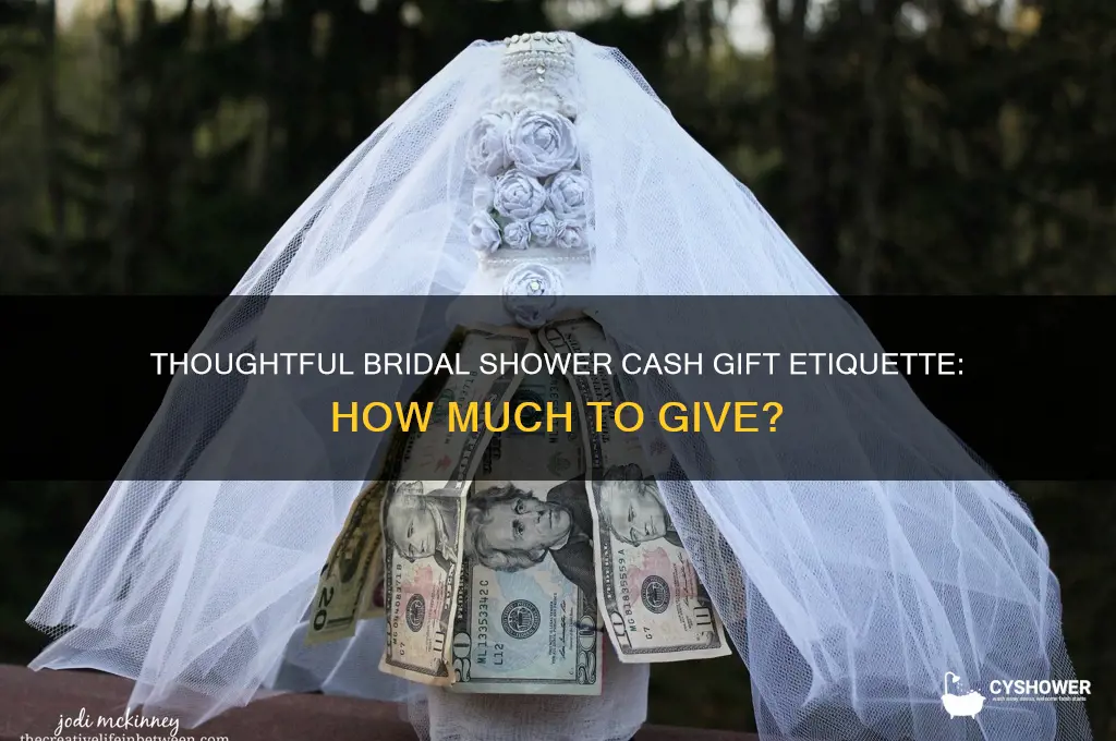 how much cash do you give at a bridal shower