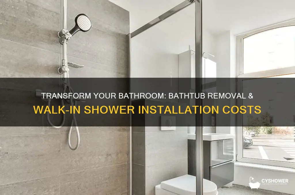 how much cost to remove bathtub install walkin shower