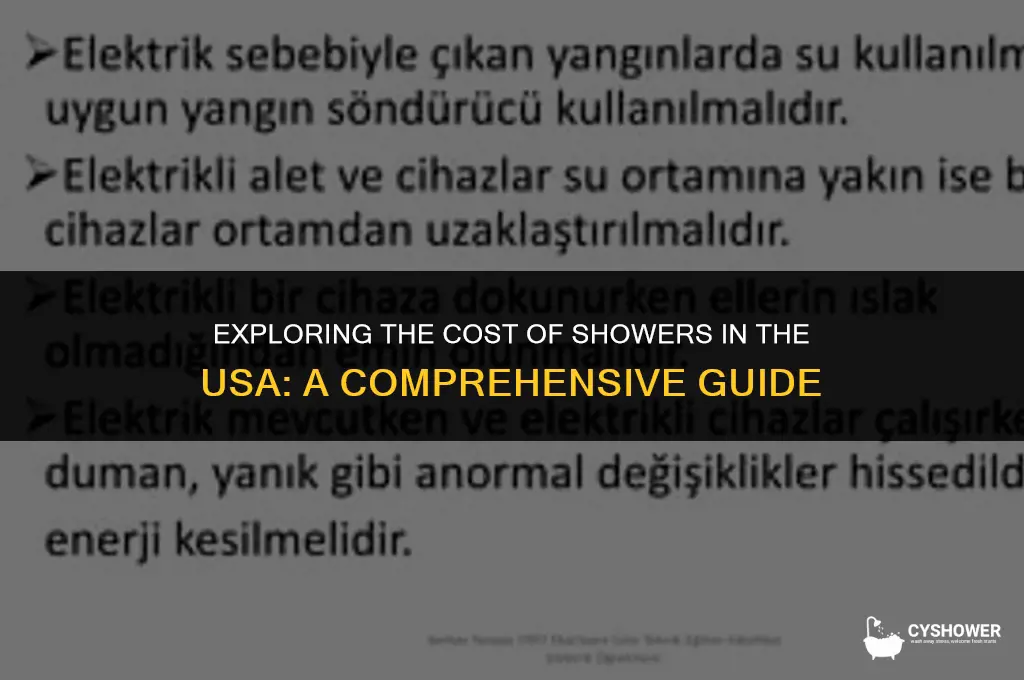 how much does shower cost in usa