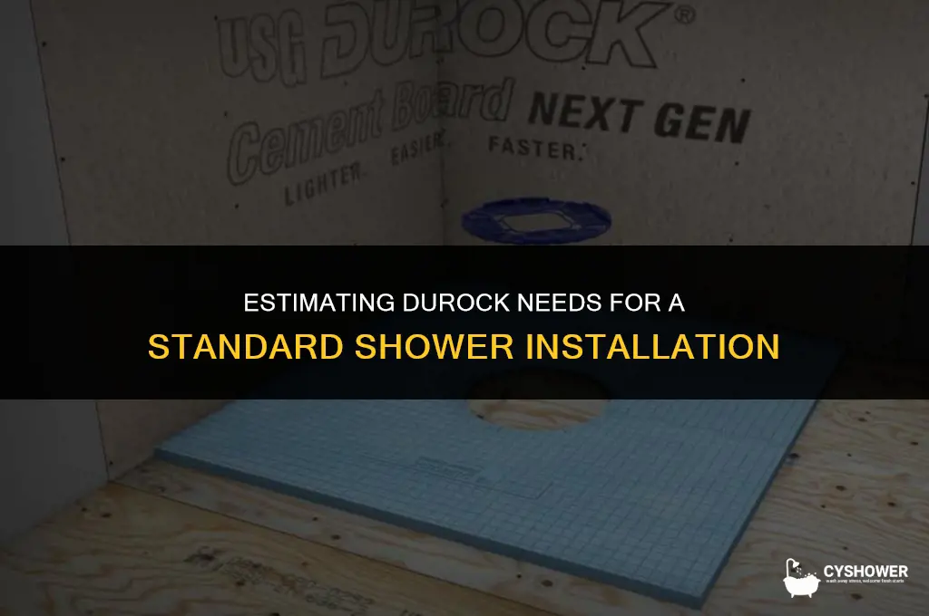 how much durock for a standard shower