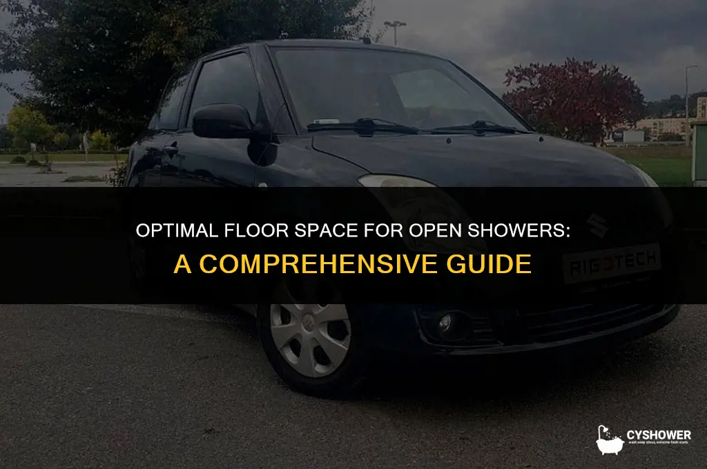 how much floor space for an open shower