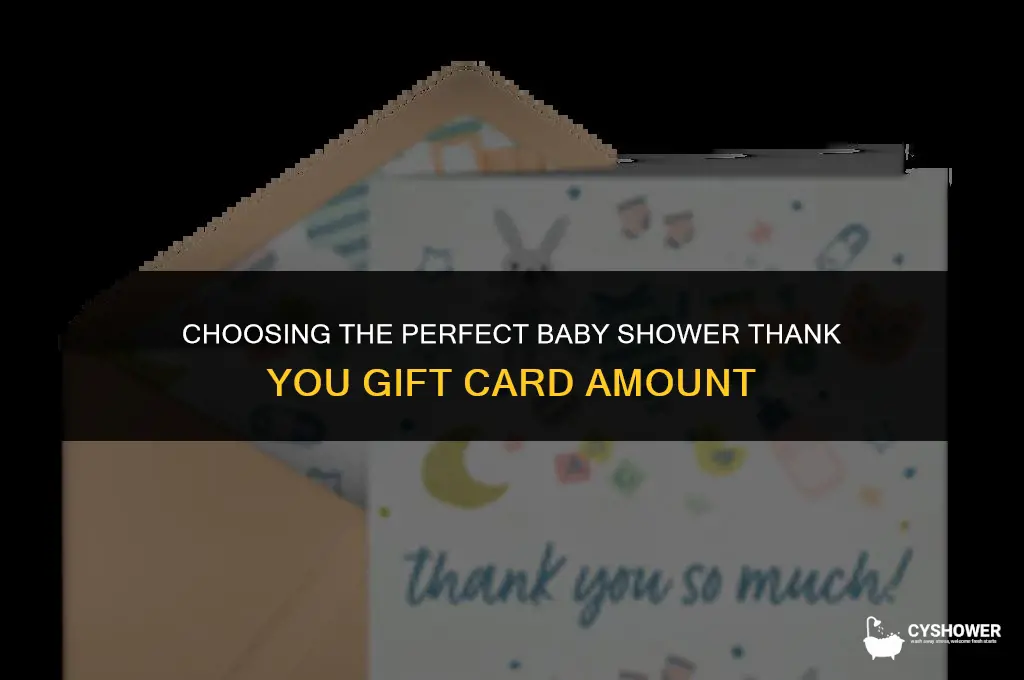 how much gift card for thanking friend baby shower