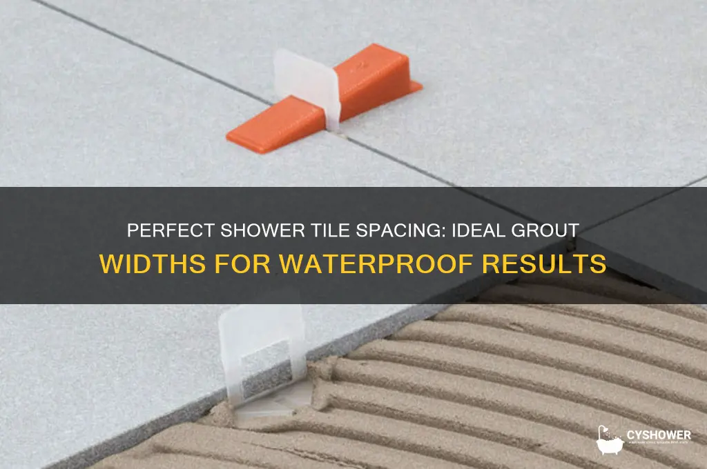 how much grout in between tiles for shower