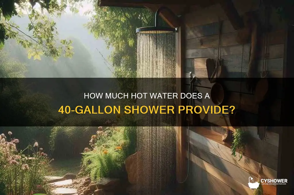 how much hot water 40 gallon shower