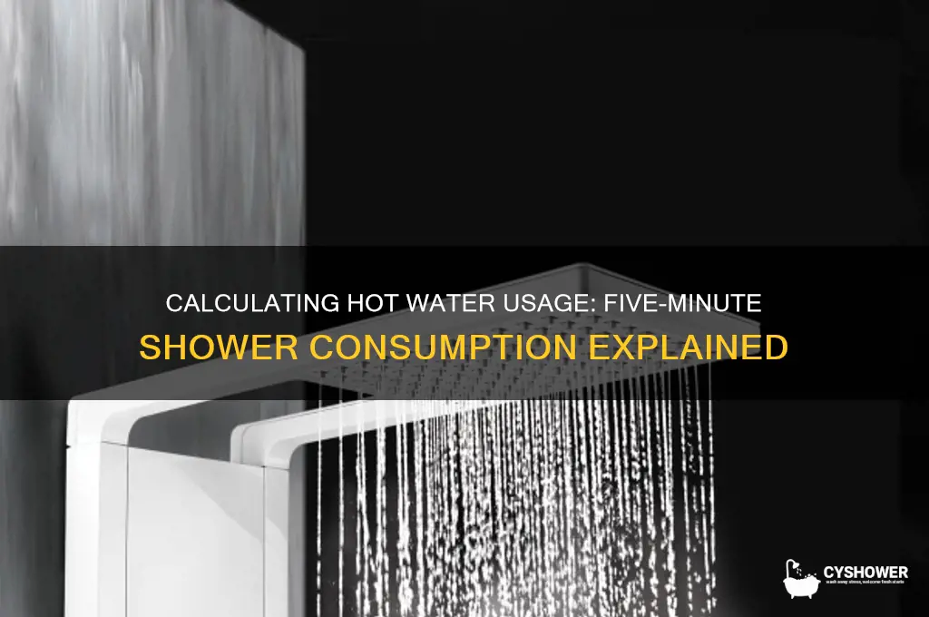 how much hot water does a five minute shower take
