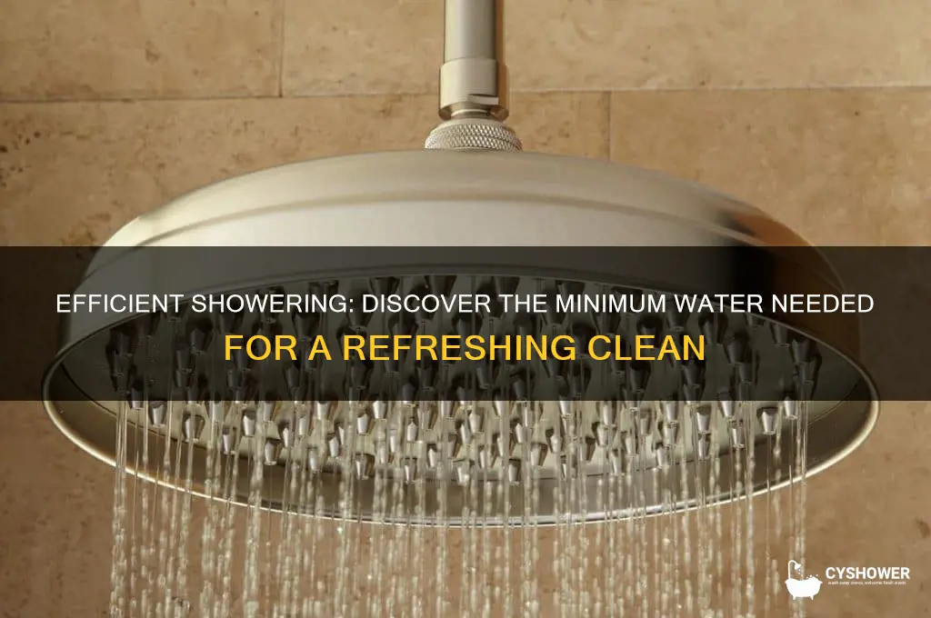 how much minimum water to shower