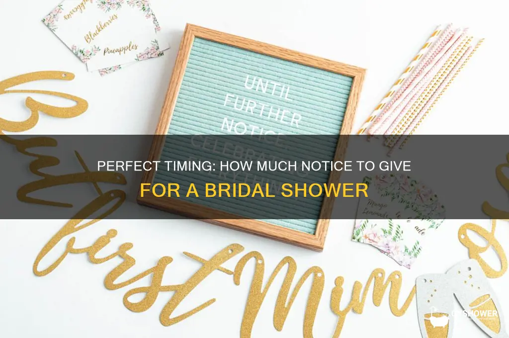 how much notice to give for a bridal shower
