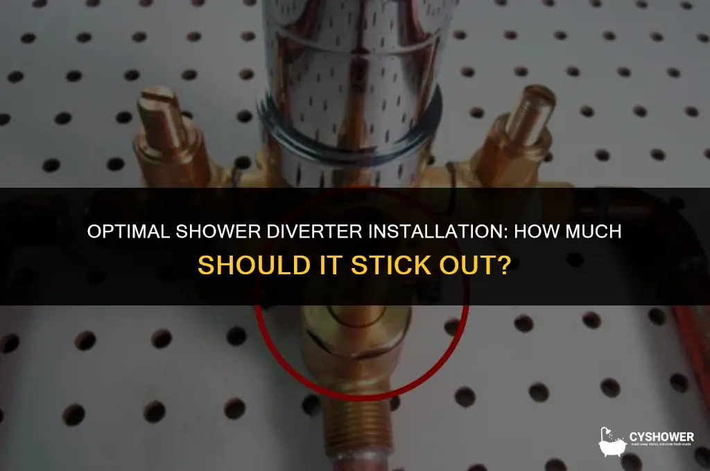 how much should shower diverter stick out of wall