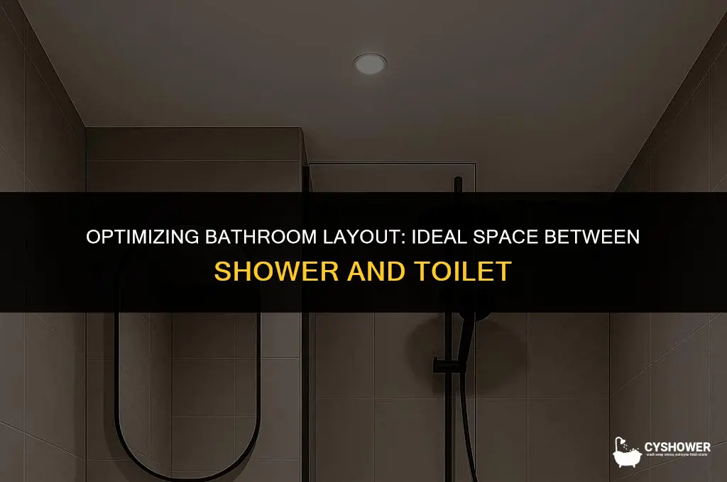 how much space between shower and toilet