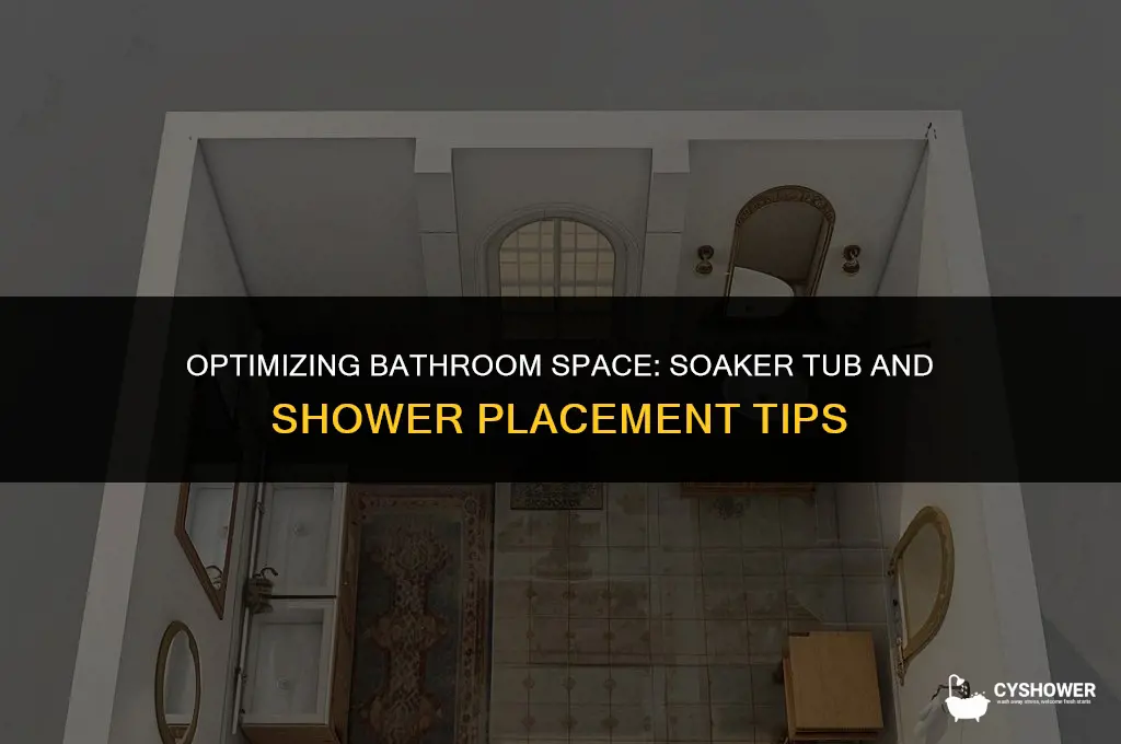 how much space between soaker tub and shower