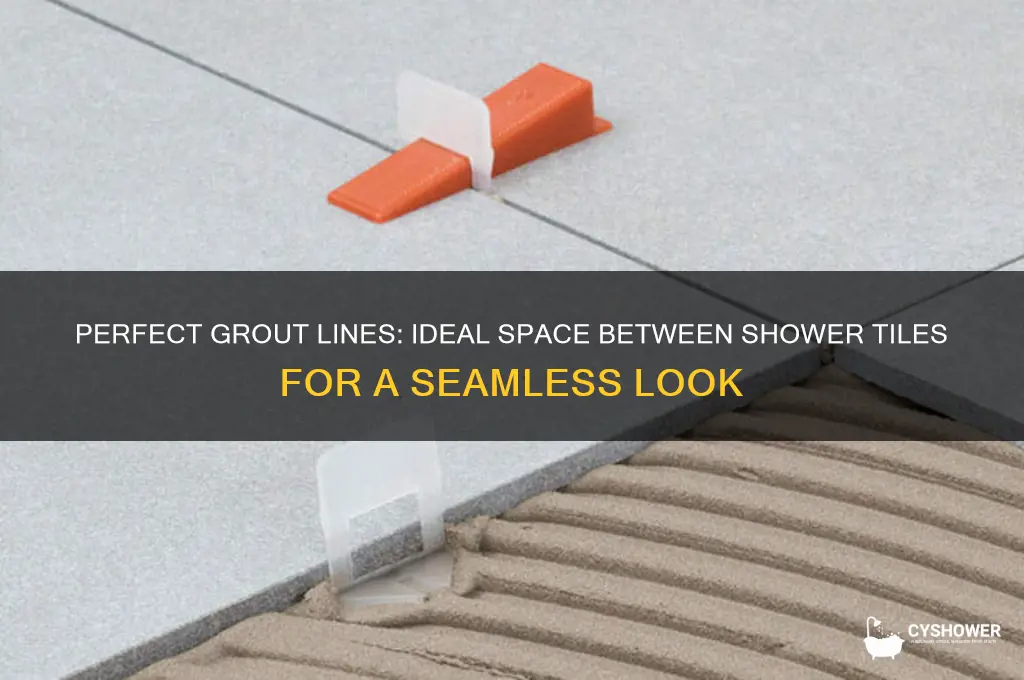 how much space between tile meets shower