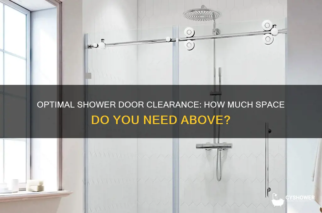 how much space do you need above a shower door