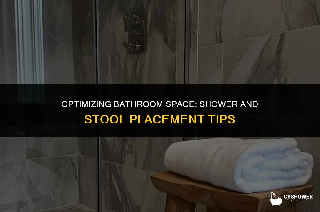 how much space for shower and stool