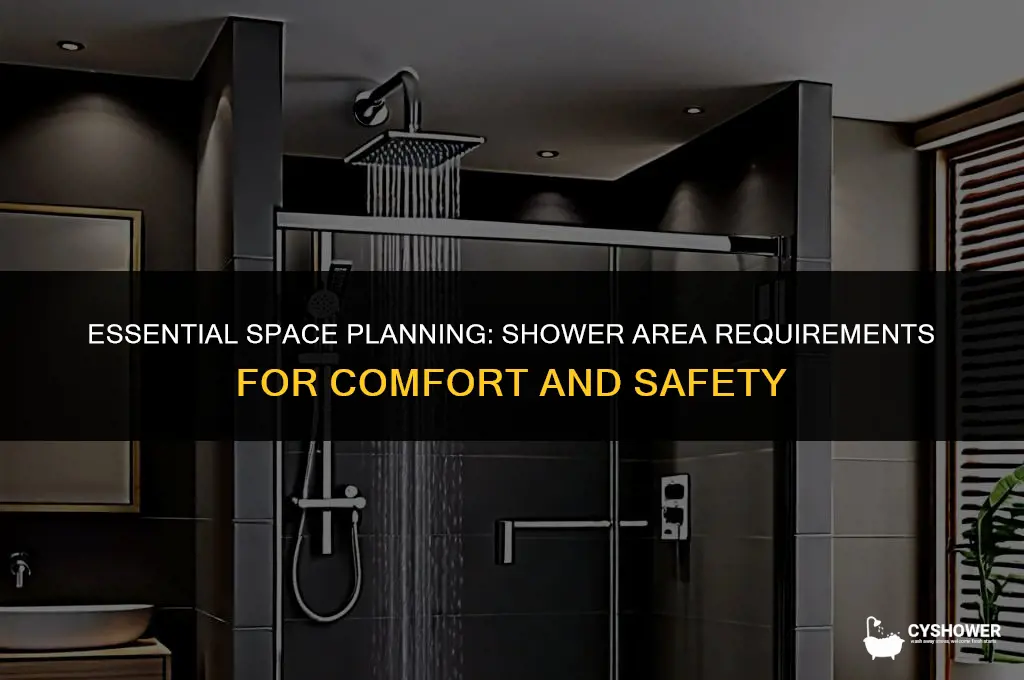 how much space outside of shower is required