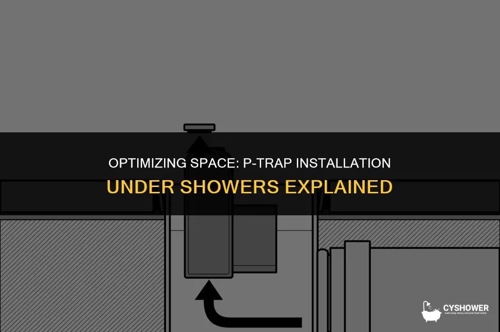 how much space under shower for p-trap