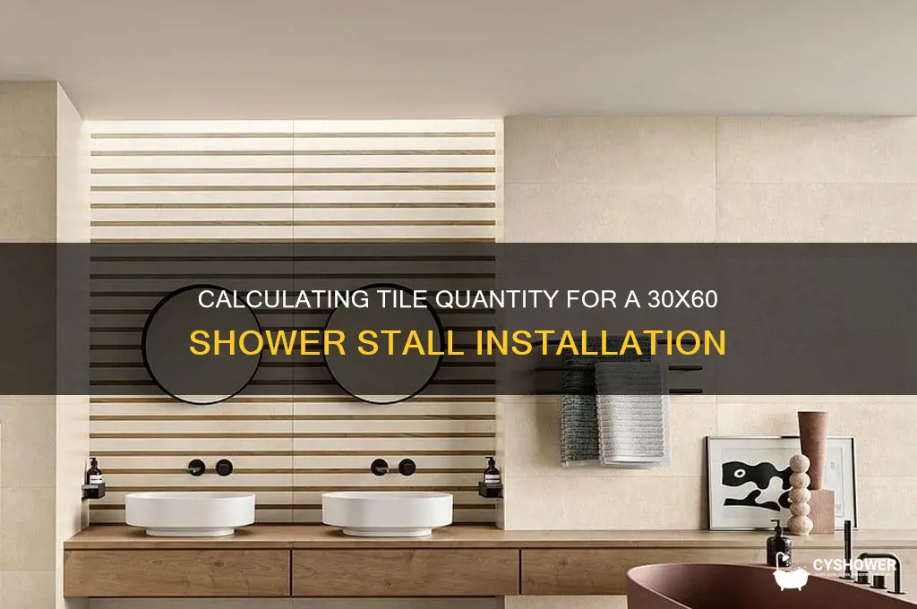 how much tile for 30x60 shower stall
