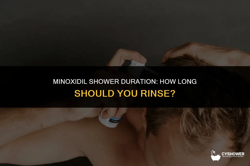 how much time minoxidil shower